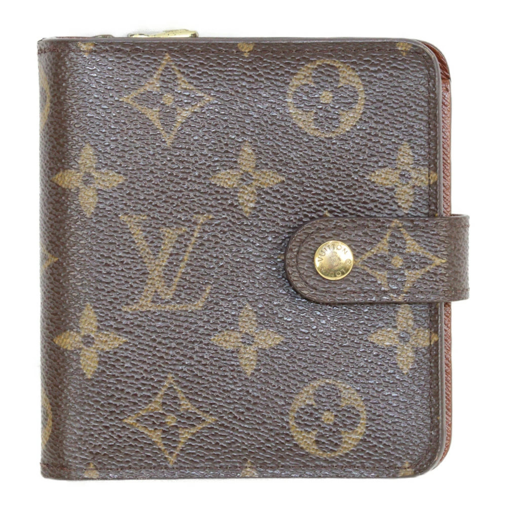 LOUIS VUITTON Compact Zip Monogram Brown LV Folding Wallet
